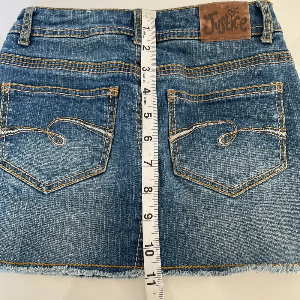 Justice Denim Jean Skort Girls Size 8R I Love Justice Jeans
